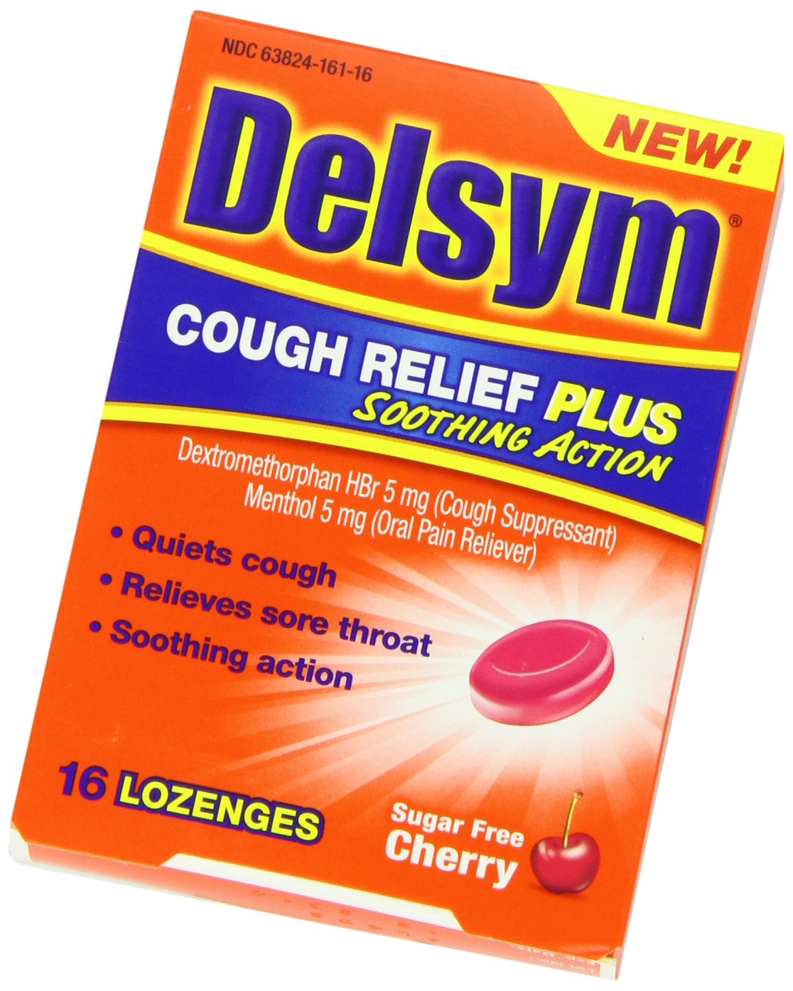 Delsym Cough Relief Plus Lozenges, Cherry Sugar Free, 16 Count Buy Online in UAE at desertcart
