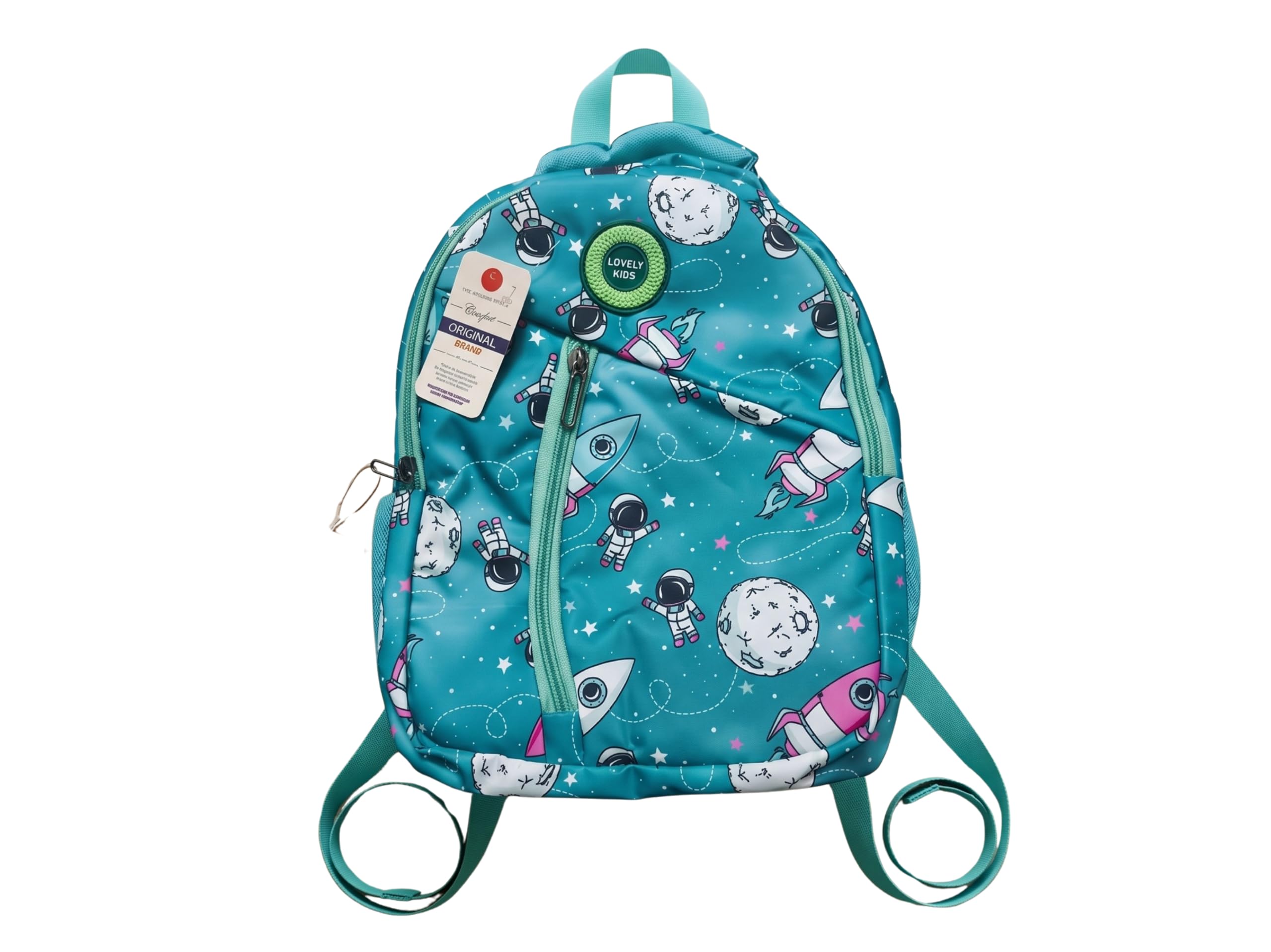 Lovely Kids Cosmic Explorer Series Children's Backpack, Teal, Space Theme with Astronauts and Rockets, Multiple Compartments, for School and Day Trips-image-47