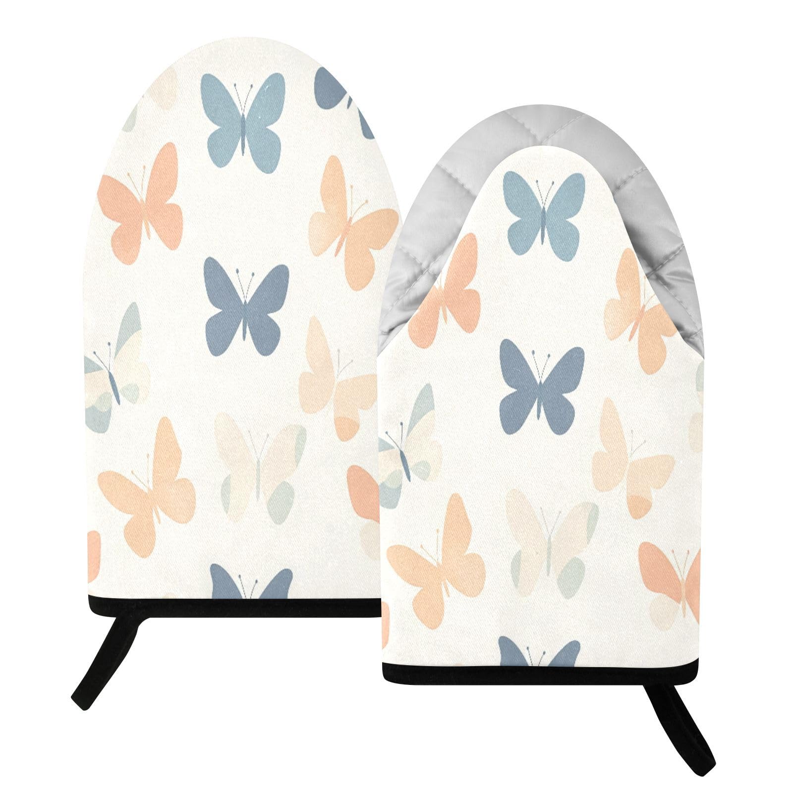 BURSTDDY Butterflies Oven Mitt,Heat Resistant Kitchen Mitts for Cooking