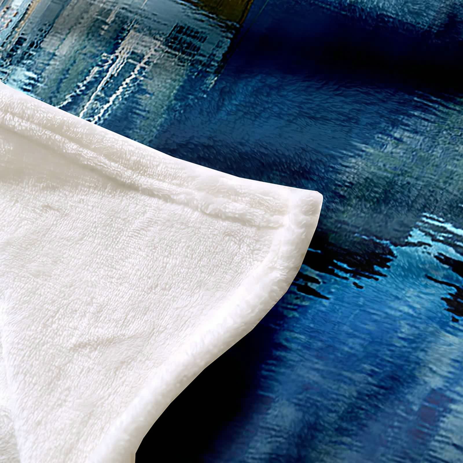 Aeici Couverture Polaire, Couverture Enfant Polaire Couverture 180x200 cm Lac Bateau Montagne Couverture de Canapé Cadeau pour Adultes et Enfants