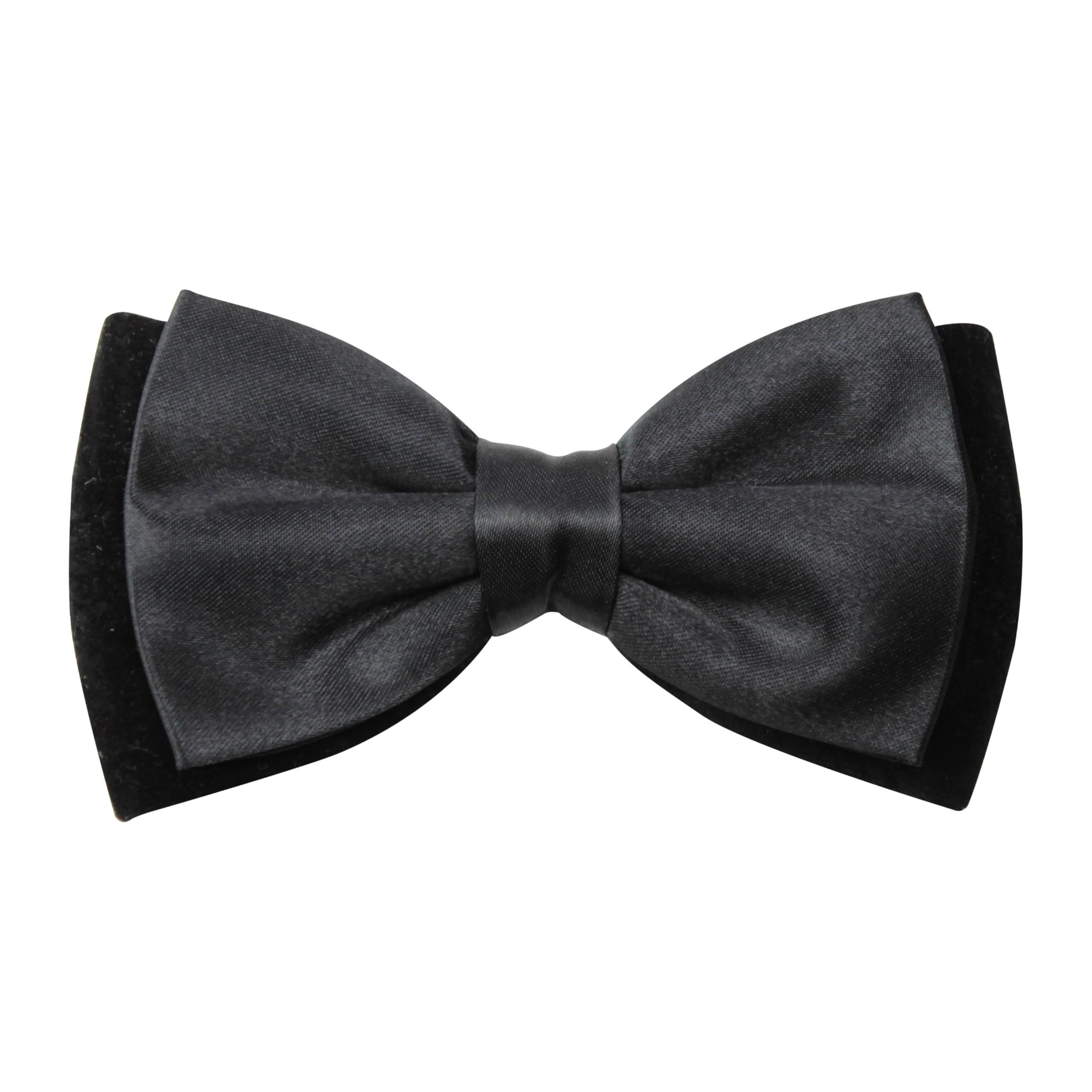 Solid Twining Black Bow Tie