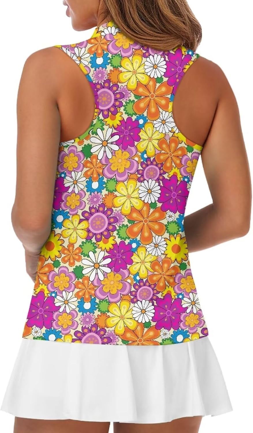 Women's Sleeveless Golf Shirts Racerback Workout Sport Tank Tops Lightweight Moisture Wicking Casual T Shirt - Image 3