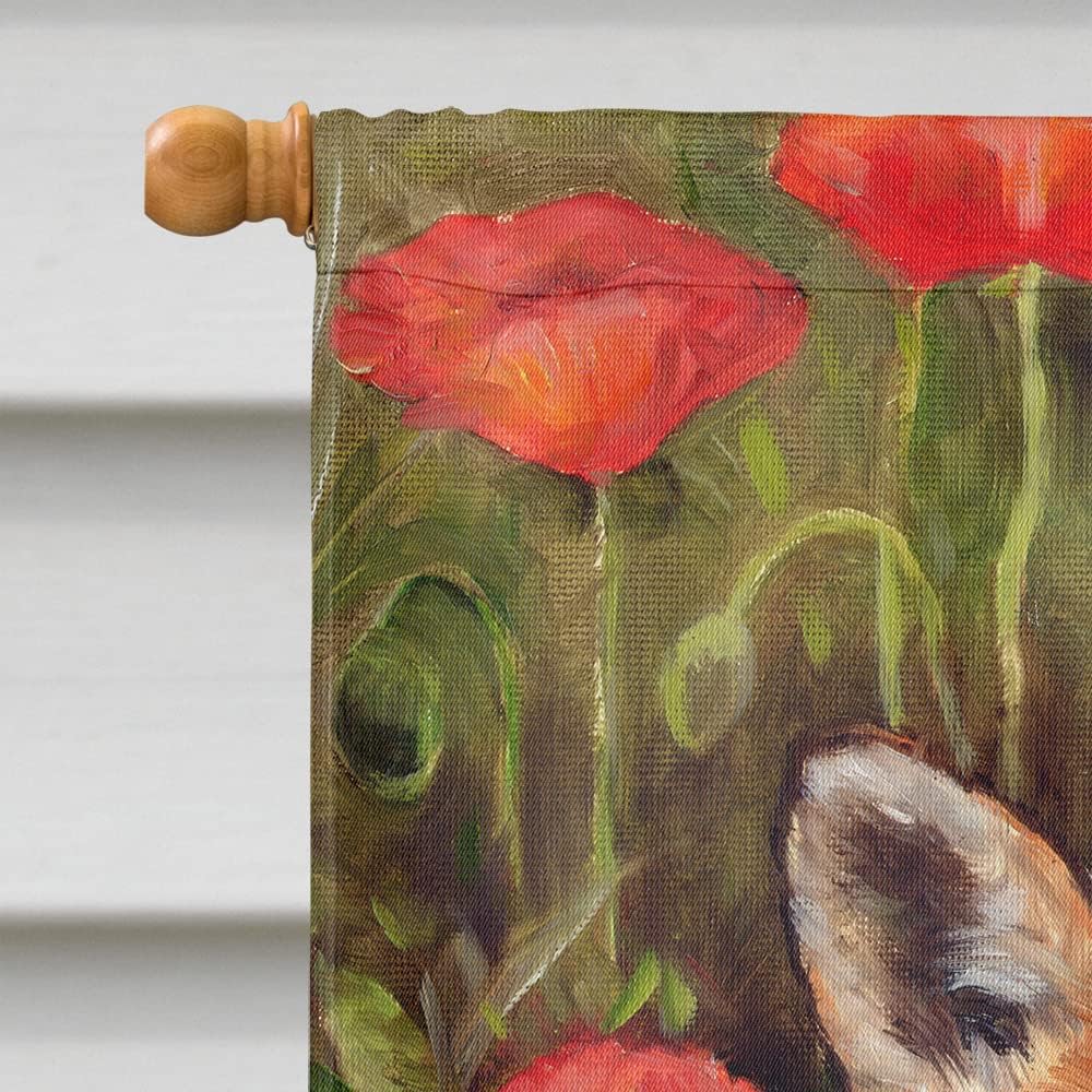 Caroline's Treasures CDCO0226CHF Fox Cub by Debbie Cook House Flag Large Porch Sleeve Pole Decorative Outside Yard Banner Artwork Wall Hanging, Polyester, House Size, Multicolor