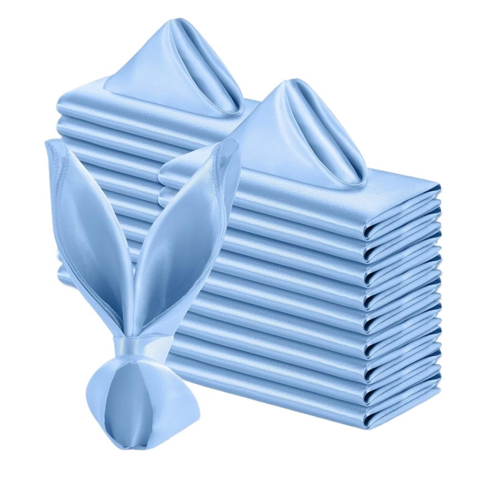 Silky Satin Cloth Napkins, Satin Dinner Napkins 36PC Square 30x30cm(Light Blue)