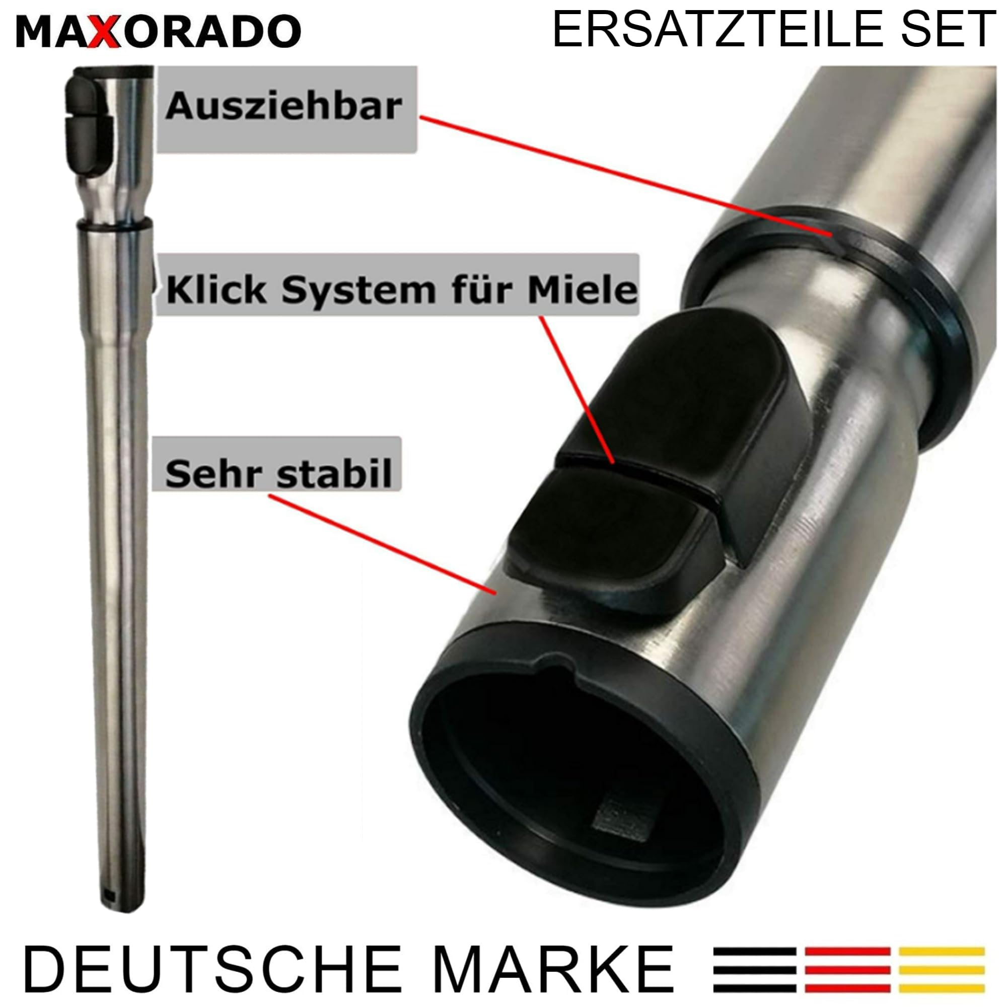 Ersatzteile Set kompatibel mit Miele Complete C3 S8 S8340 S8430 S8520 S8530 | Kombidüse + Rohr + Handgriff + Schlauch + Düsen + 2 HEPA Filter Zubehör S8710 S8730 S8790 Bodendüse Düse