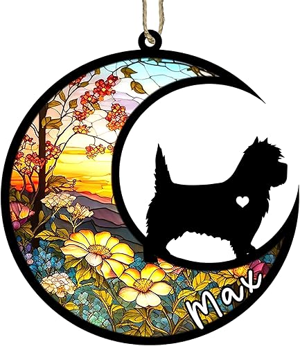 Miniatura 78 de Memorial personalizado para perro, adorno de Navidad de perro pastor alemán con nombre, razas personalizadas, atrapasador de luz para pérdida