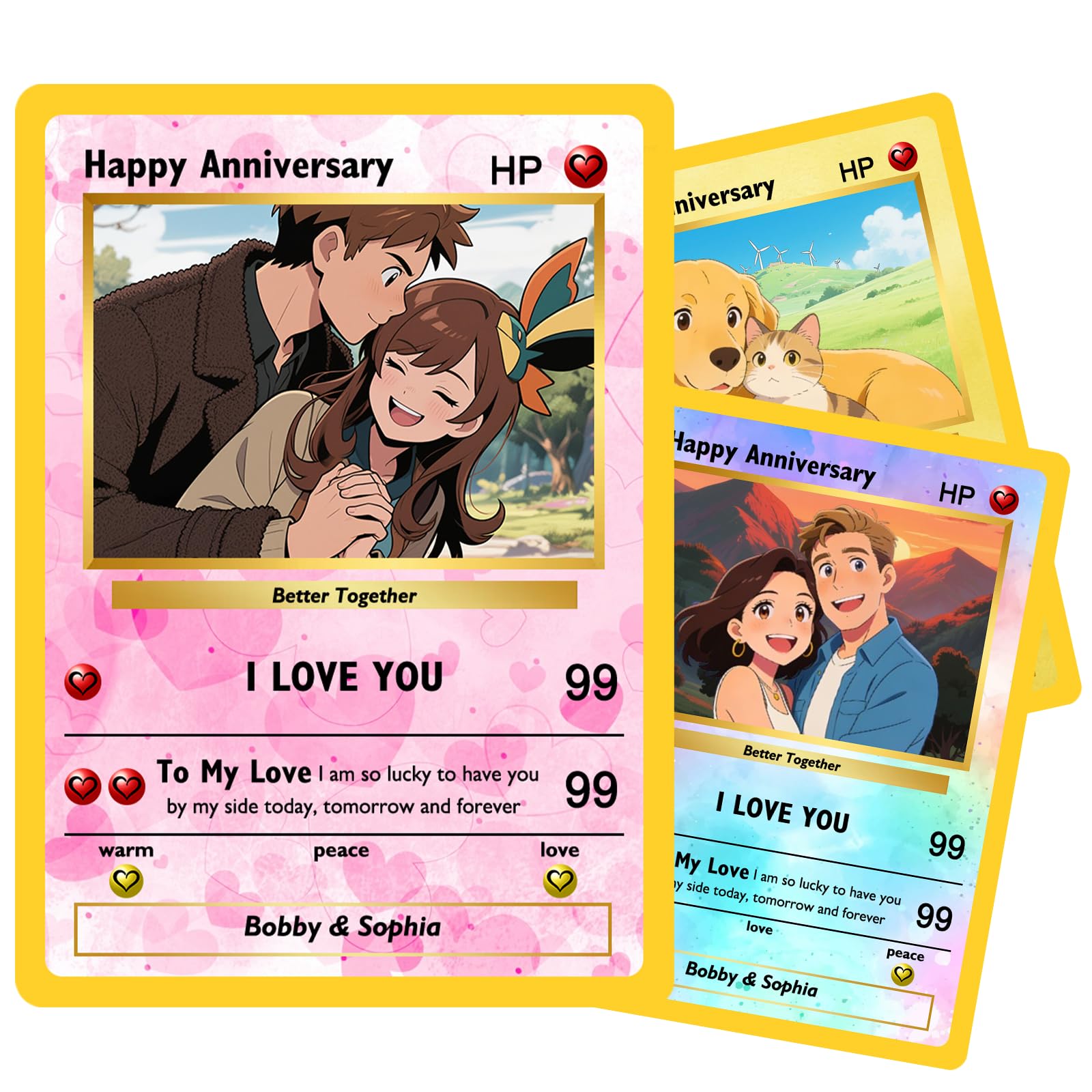 Custom Poke Card with Photo, Name & Text - Personalised Poke Portrait Card - Birthday Anniversaries Wedding Gifts Style1