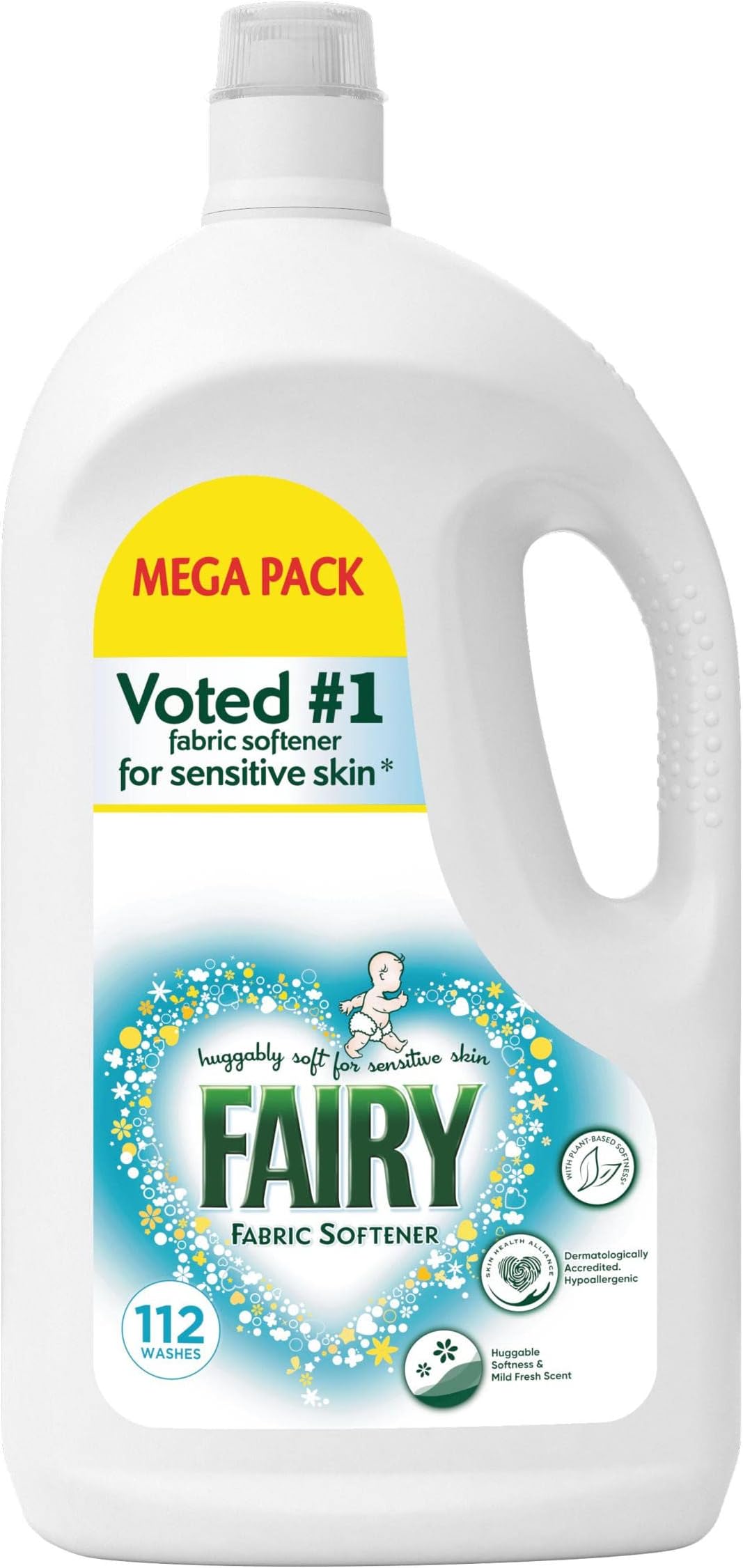 FAIRY Fabric Softener For Sensitive Skin, Ultimate Softness with Sensiitive Care, 3.92L (197 Washes)