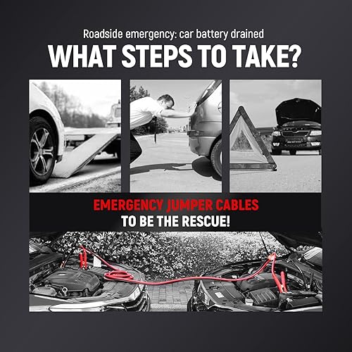 Miniatura 6 de Topdc 0020 Cables de arranque, calibre 0, 20 pies, batería de automóvil, SUV, camiones, resistentes, automotrices, arranque de baterías muertas o