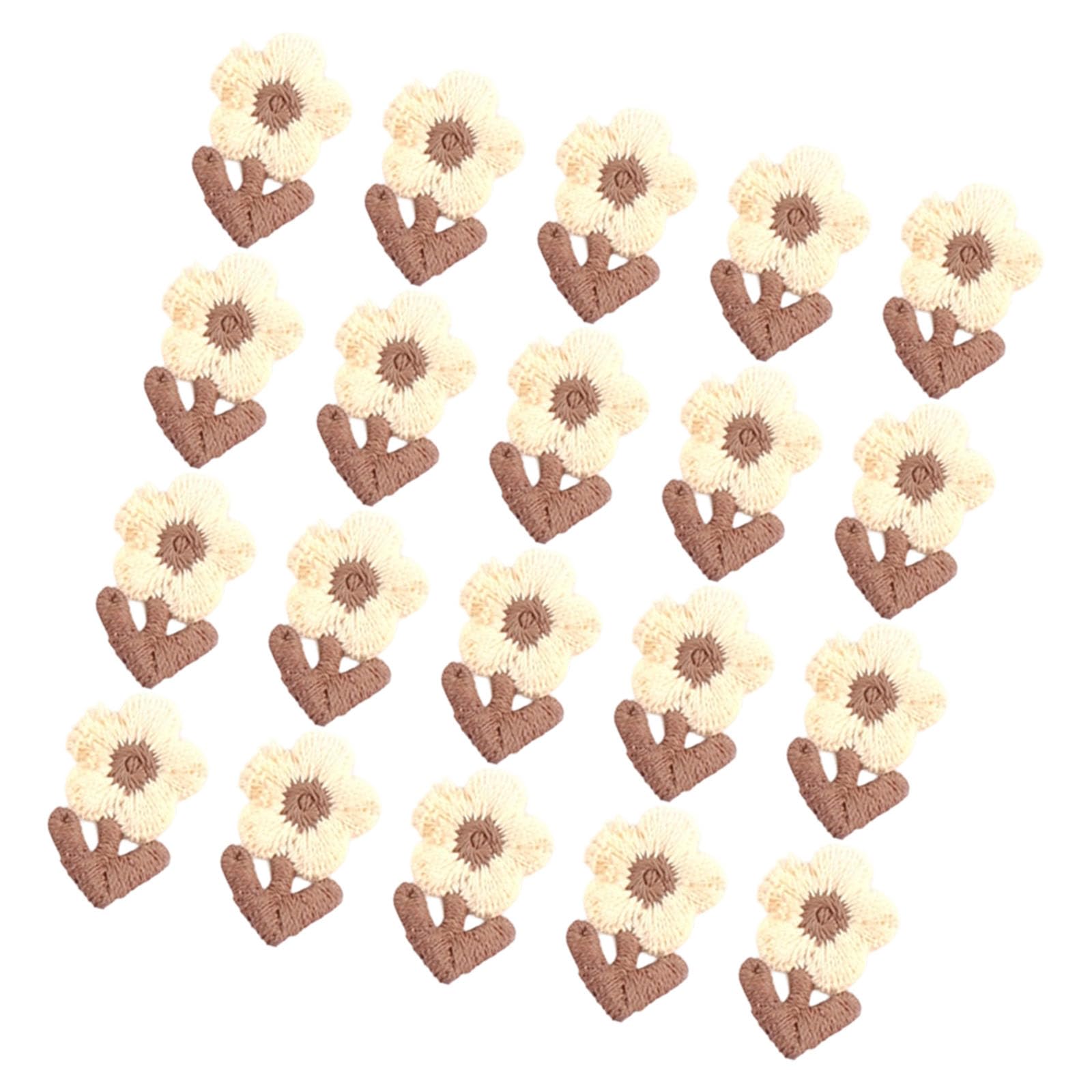 Tsophreniq 20Pcs Flower Embroidery Sew on Sticker Applique Embroidered Applique for Jackets Jeans Bag Hat Clothing Sewing Craft Lovely Flower