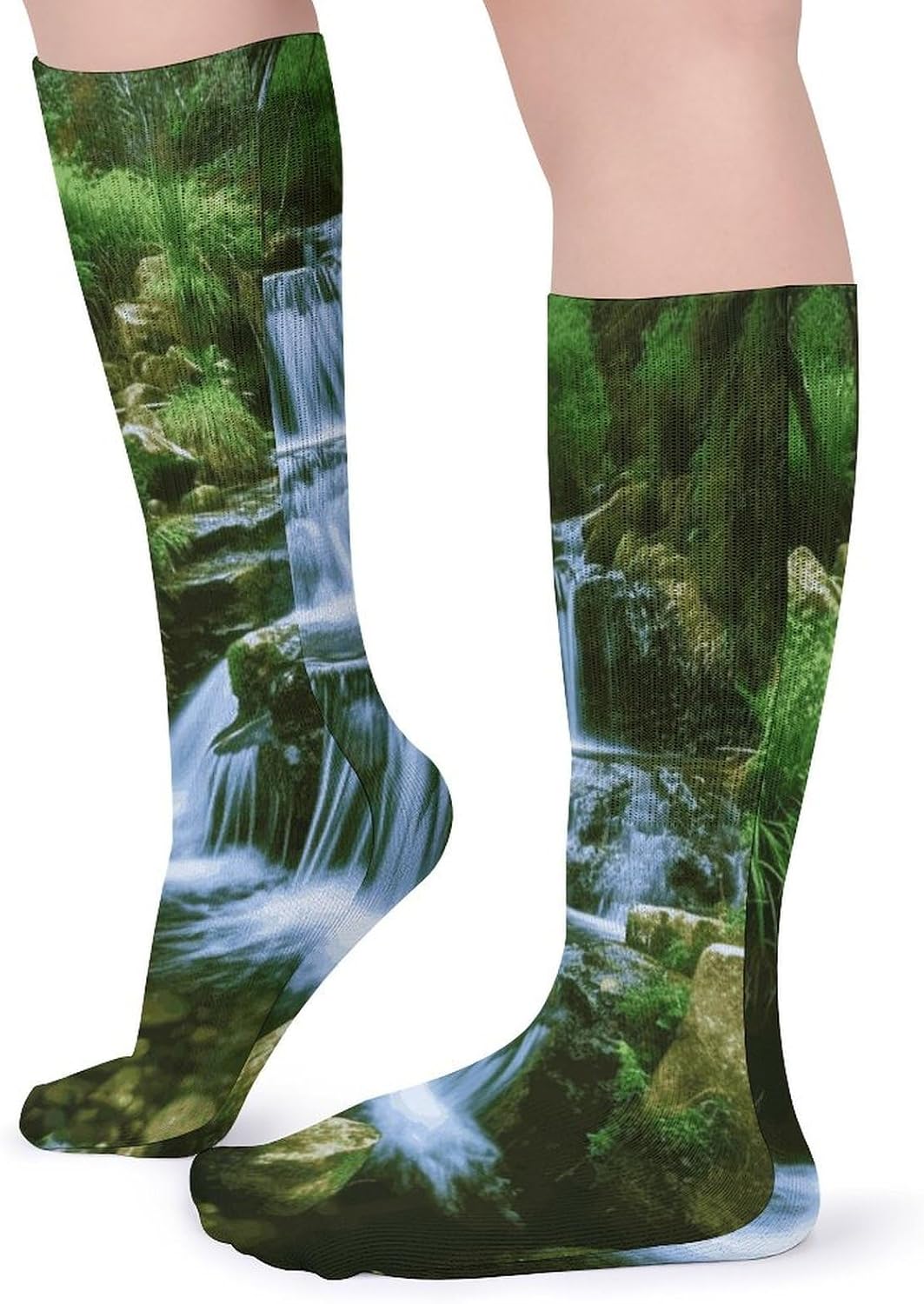 Waterfall Flowing Down Knee High Socks Cozy Knee High Socks Soft Mid-Length Sock for All Seasons Daily Wear Adult