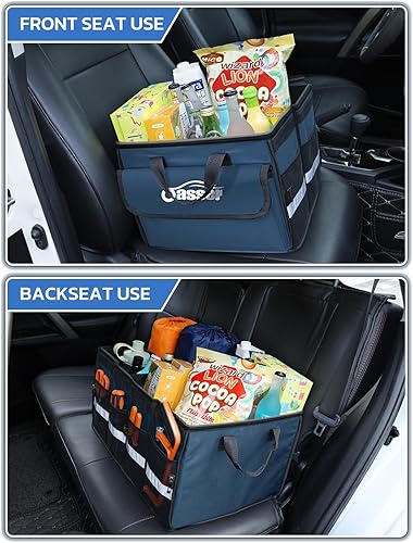 Miniatura 7 de Oasser Organizador plegable para maletero de automóvil, organizador de maletero con múltiples compartimentos para SUV con cubierta plegable tira