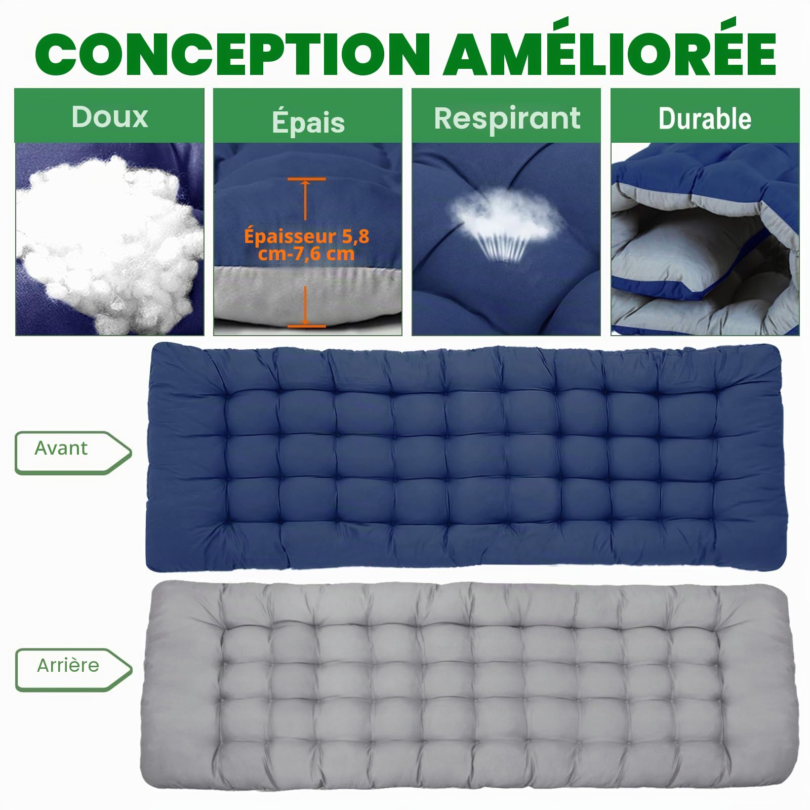 Lit de Camp Pliable avec Matelas, Lit Pliant Adulte 190 x 71 x 36 CM Charge Jusqu'à 200 kg Camping Bed Oxford 1200D 1 Personne pour Camping, Voyages, Maison, Jardin, Bureau