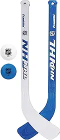 Franklin Sports Conjunto de mini taco de hóquei e bola – Jogue Hóquei no joelho a qualquer momento – Conjunto de hóquei infantil – Inclui 2 mini bastões e 2 bolas de espuma – NHL