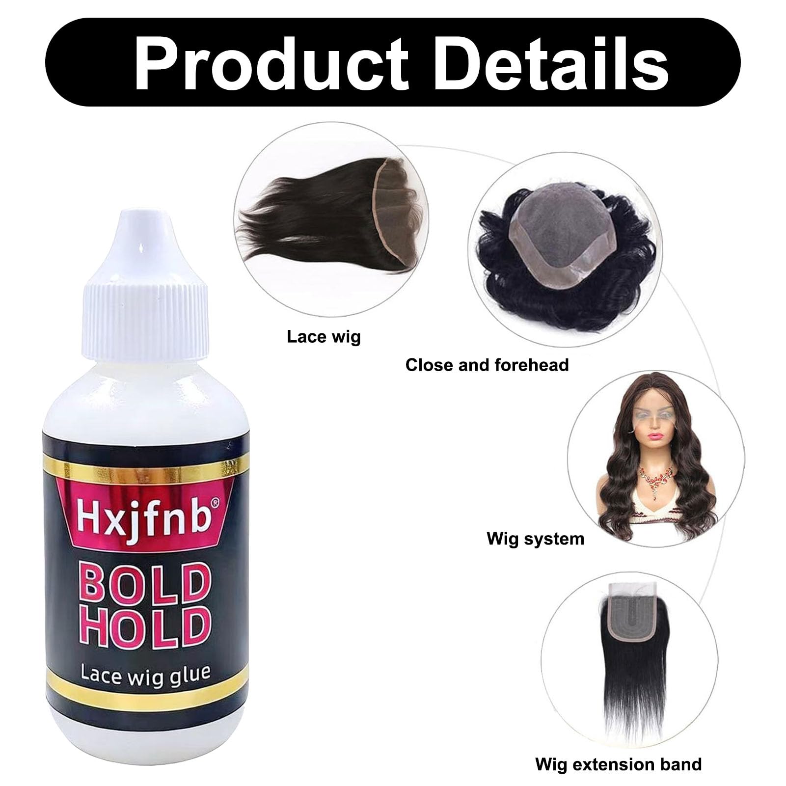 Pegamento para pelucas, 30 ml, juego de pegamento fuerte, fijación invisible, resistente al agua y al aceite para pelucas de encaje, postizos, sistemas de cabello y postizos