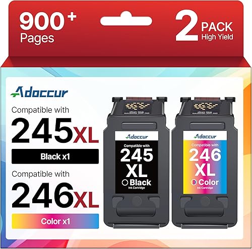 PG-245 XLCL-246 XL Paquete económico de tinta (2 cartuchos) de repuesto para Canon 245XL 246XL Combo Pack 245XL Cartucho de tinta compatible con