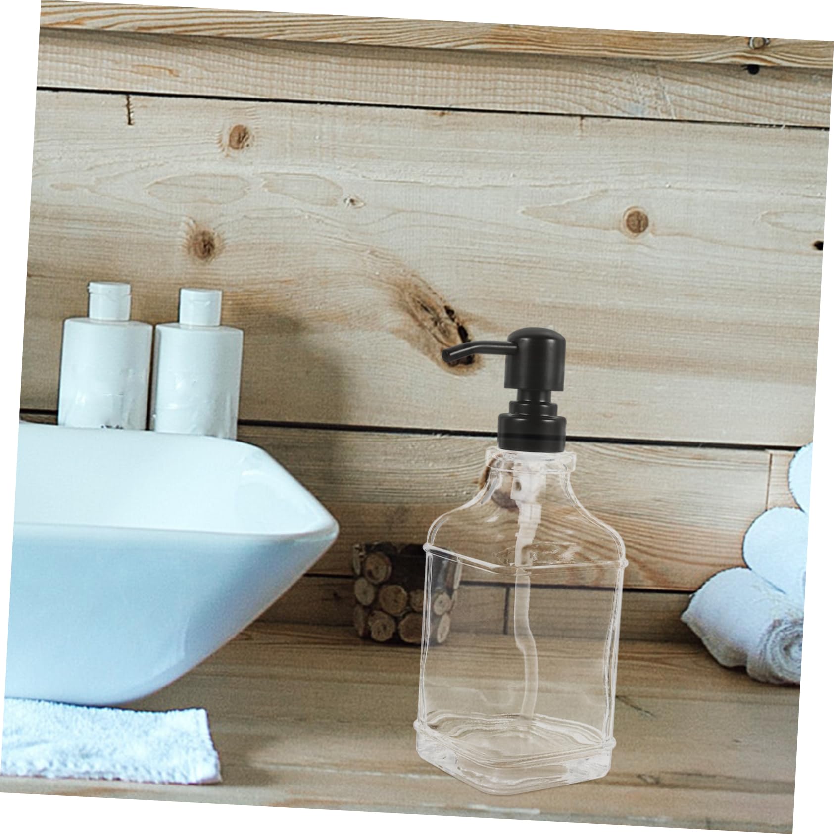 Acero Dispensador Inoxidable Bomba de Vidrio Jabón 550ml