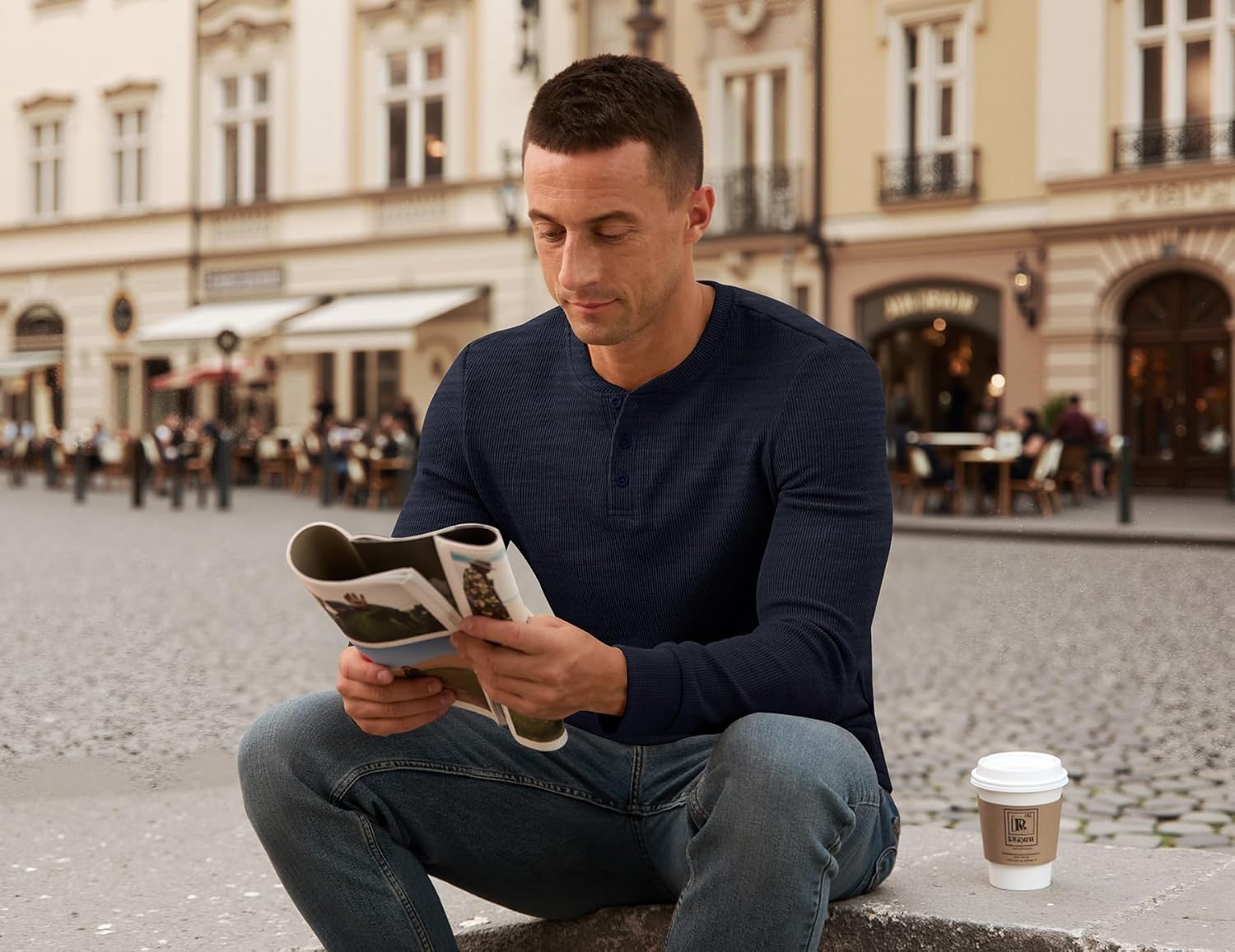 NITAGUT Men's Henley Shirts Long Sleeve Button T-Shirt Fashion Casual Pullover Shirt - Image 3