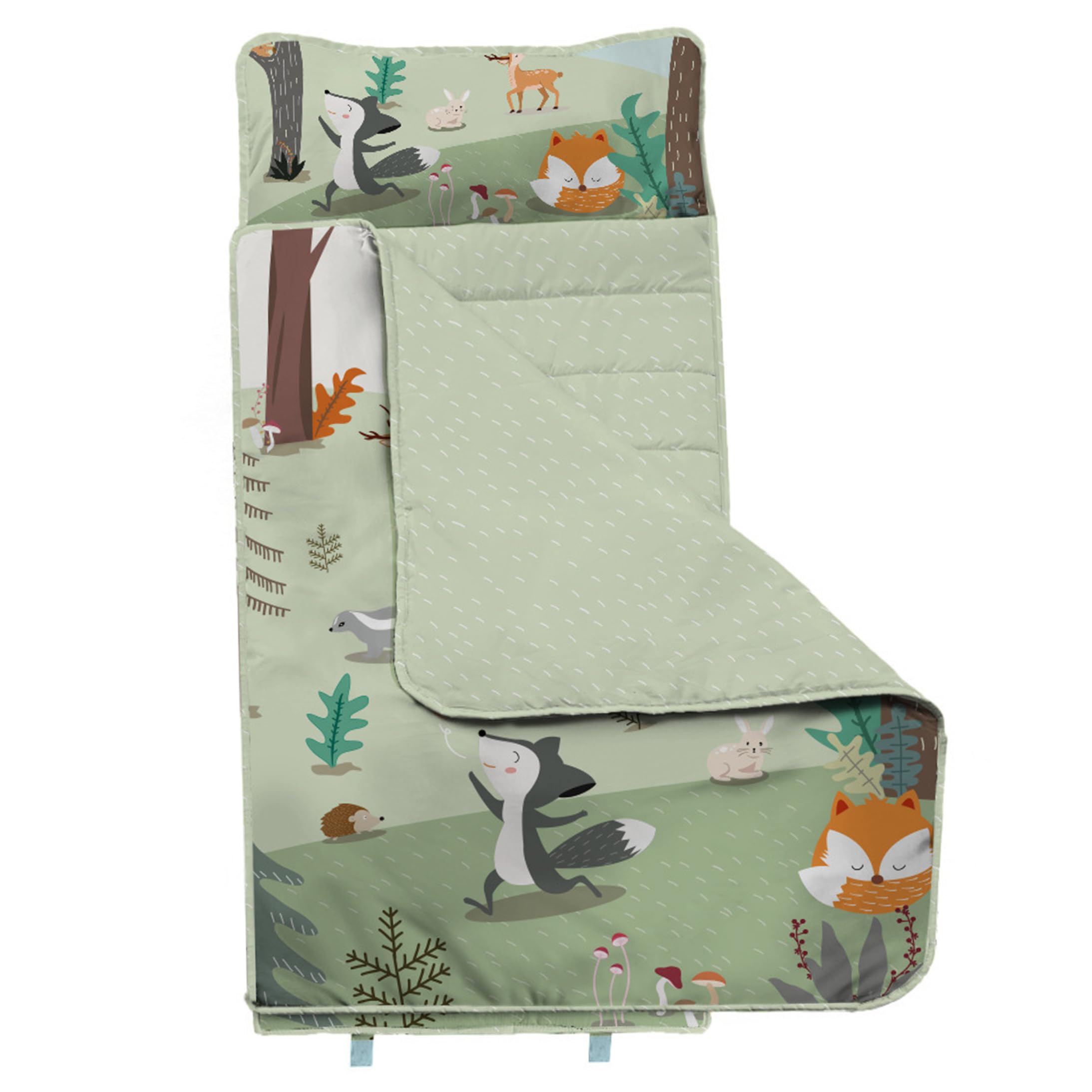 Aetherize Toddler Nap Mat with Pillow, Roll-up Portable Nap Mats for Daycare Preschool Kindergarten, Green, 51.18x21.26inch Toddler Mat
