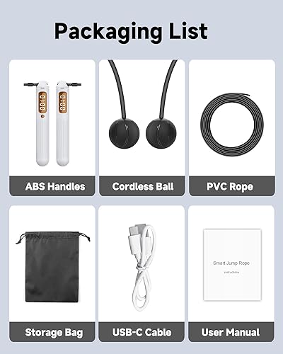 Miniatura 7 de KINTHEA - Cuerda de saltar inteligente 2 en 1, control de aplicación y registro de datos, cuerda de saltar inalámbrica con contador para mujeres,