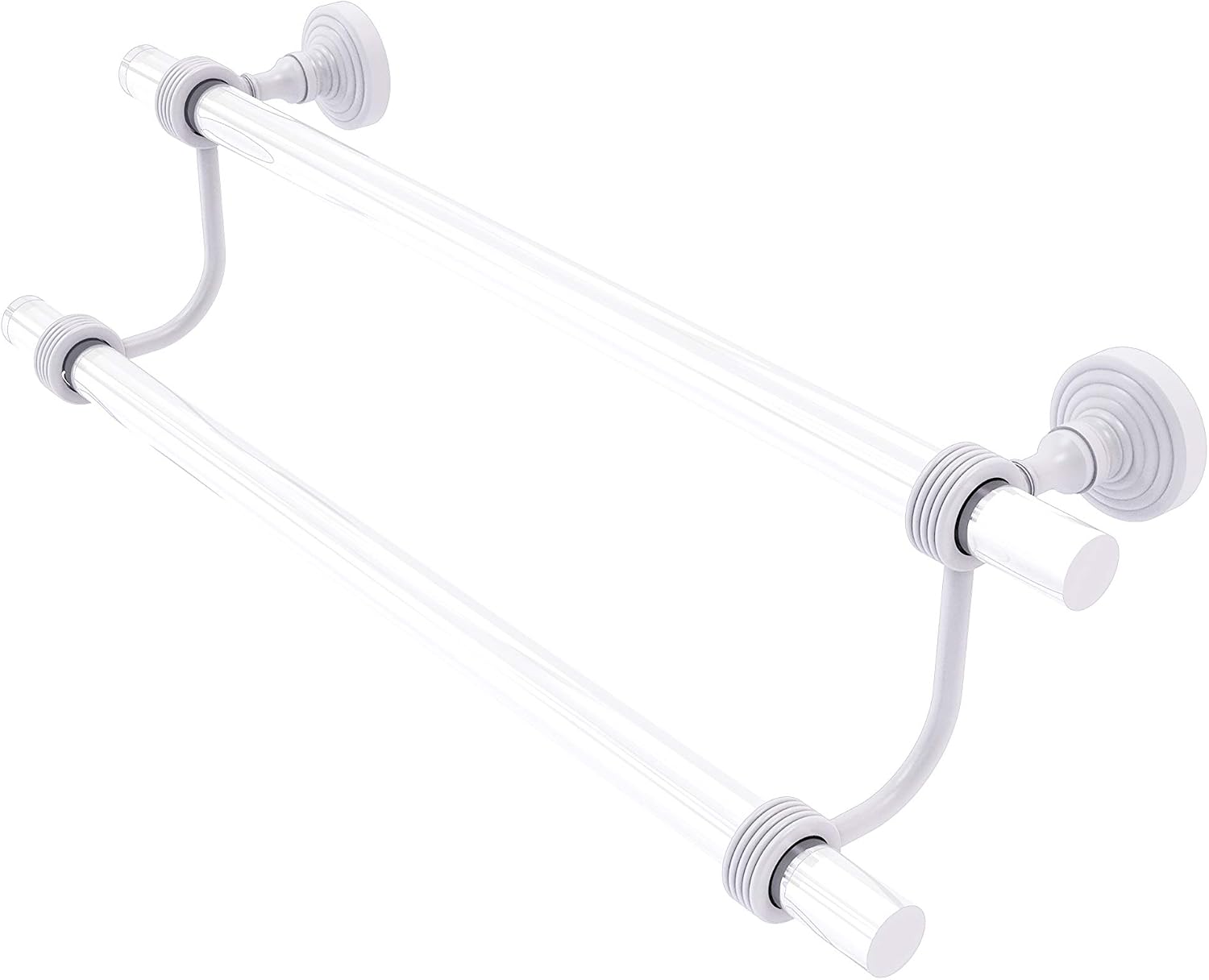 Allied Brass PG-72G-36 Pacific Grove Collection 36 Inch Double Groovy Accents Towel Bar, Matte White