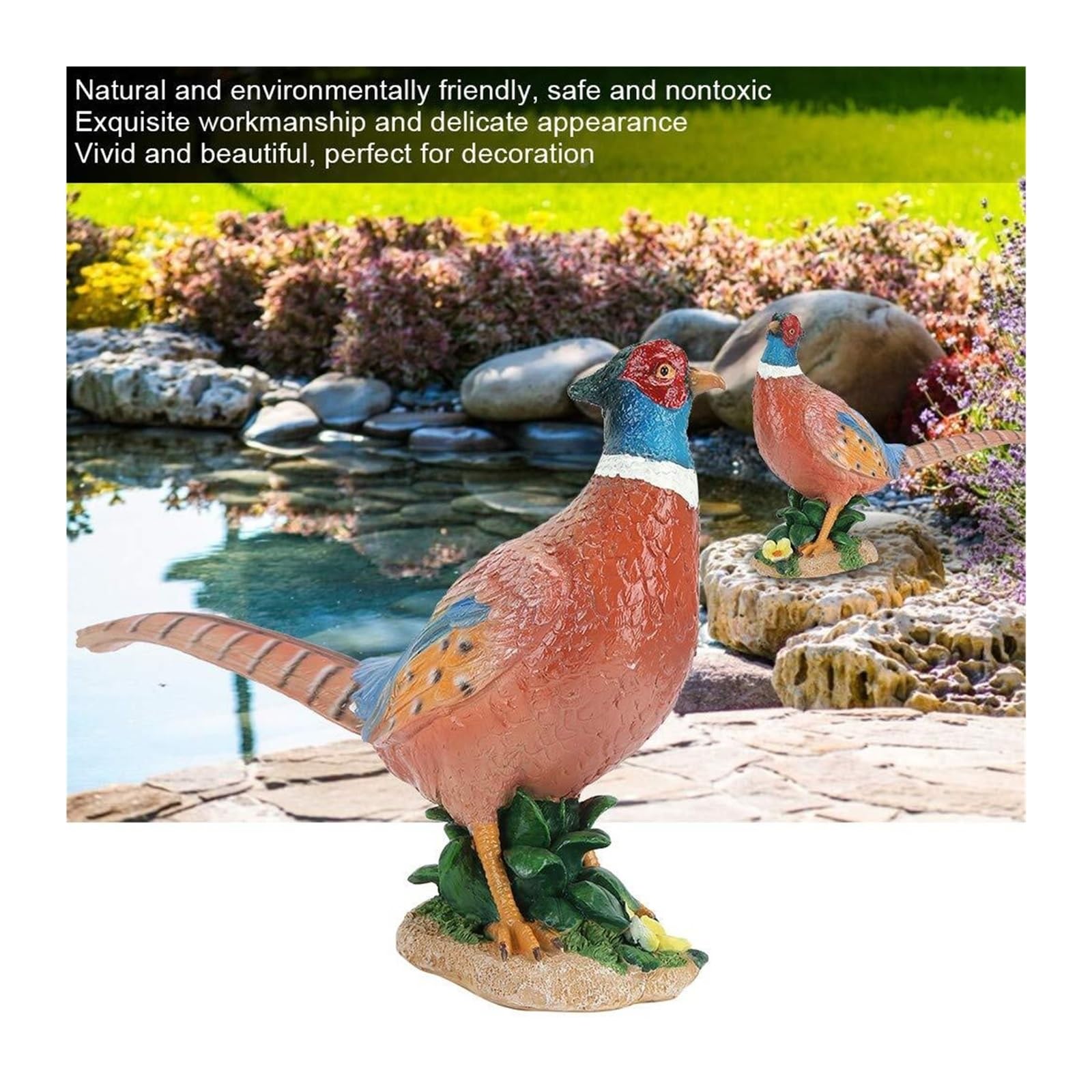 Arredo da giardino Statue e sculture in resina da giardino con figurine di fagiano simulazione Arredo da esterno