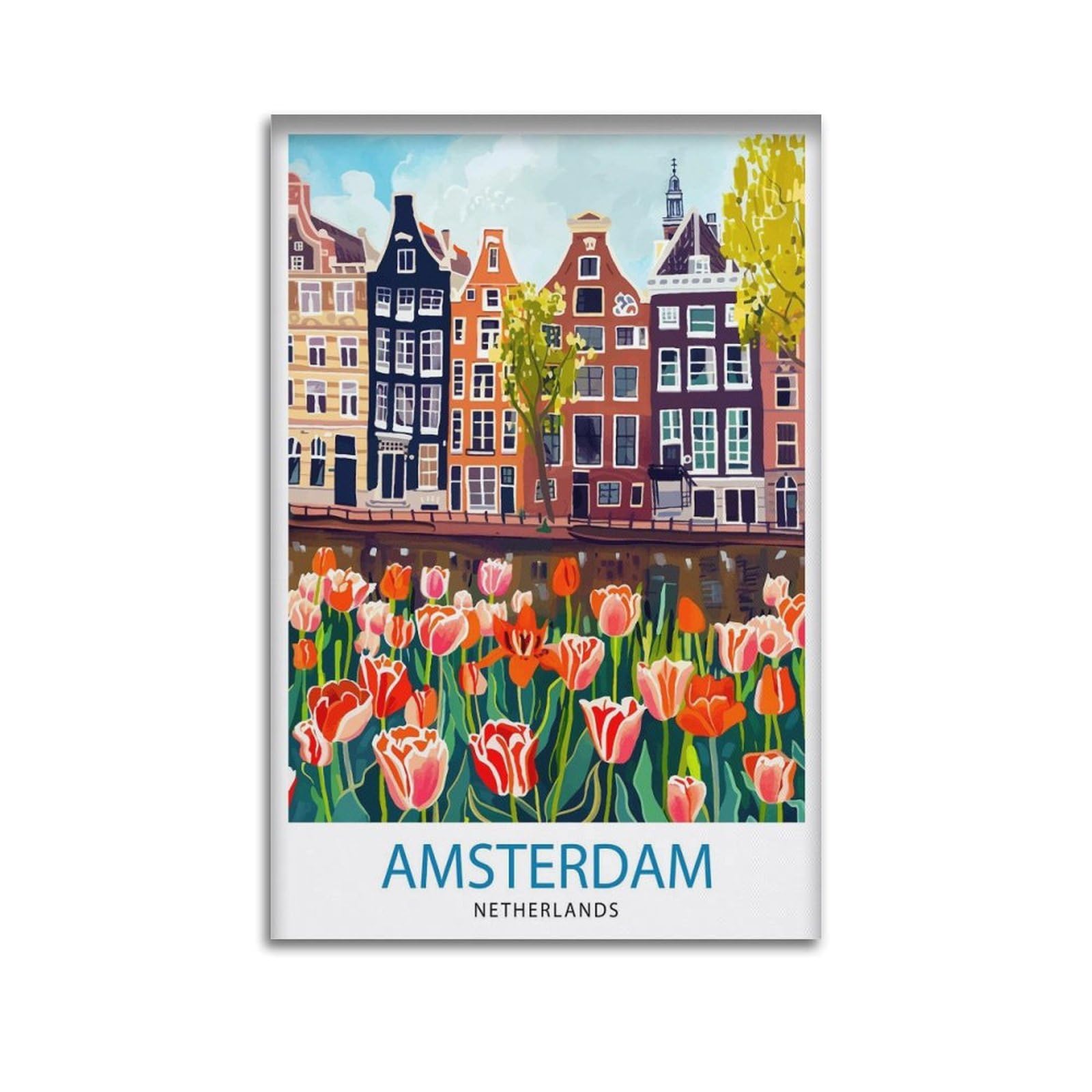 xiaoxiaoshen Amsterdam Netherlands Travel_3 Canvas Poster Wall Art Prints Room Aesthetic Murals Bedroom And Living Decorations 24x36inch(60x90cm)
