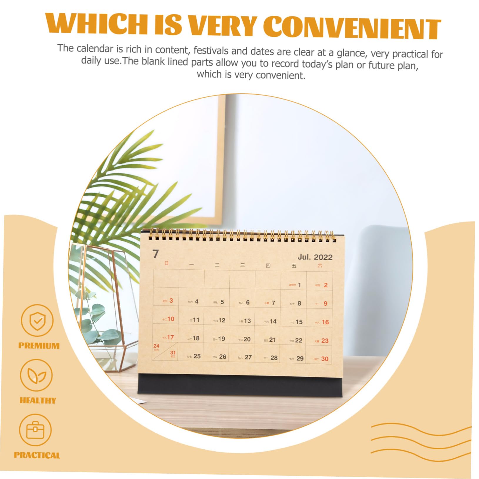 Lurrose 3stücke Desktop Kalender Für Büro Und Zuhause Praktischer Tischkalender Mit Klaren Daten Für Notizen Dekorativ Und Für Schule Und Büro