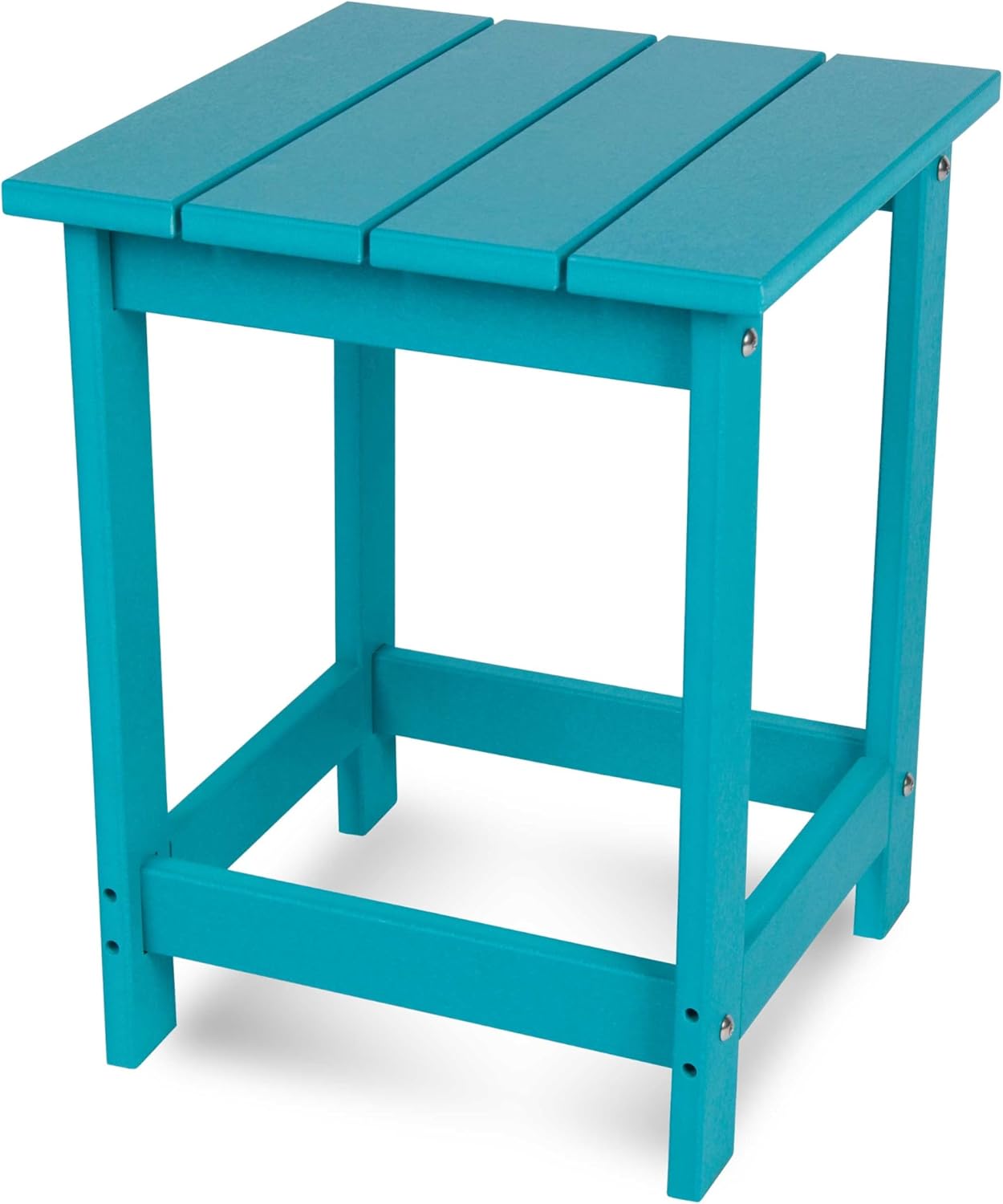 Shine Company Adirondack Square Outdoor Side Table, HDPE Resin End Table, Weatherproof Small Table, Gray