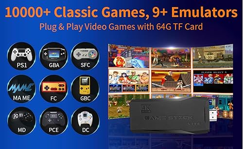 Miniatura 2 de Consola de juegos retro inalámbrica,Retro Game Stick,Nostalgia Stick Game, Plug and Play Video Game Stick incorporado en más de 10000 juegos,9