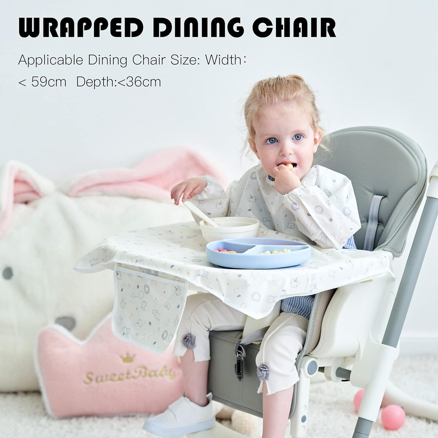 Buy Little Dimsum Baby & Toddler Weaning Bib Coverall, Attaches to High