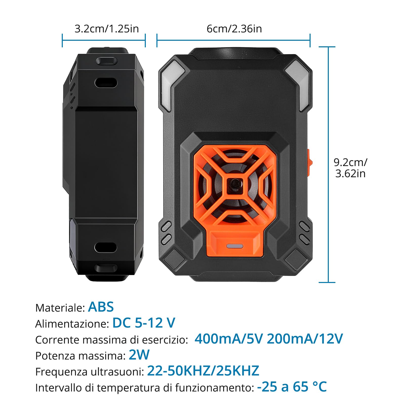 AUTOUTLET Repellente ad Ultrasuoni per Auto 18-36kHz,Supporta USB/Alimentazione Elettrica dell'auto 12V,Funzione di Avvio/Arresto Automatico,Ultrasuoni per Topi con Luce LED,2 Pezzi