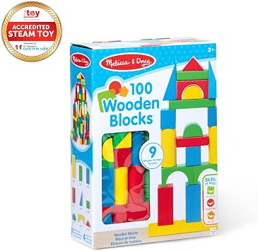 Melissa & Doug - Ahşap Blok Seti, 100 Parça (10481)