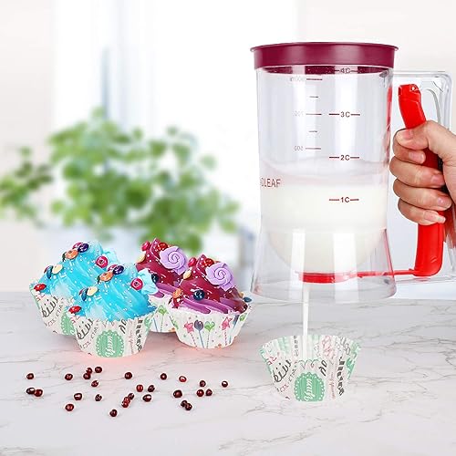 Miniatura 6 de BBSTARZ Separador de masa para magdalenas, crepes, galletas, pasteles, gofres y crema. Separador de masa y crema. Vaso medidor para horneado.