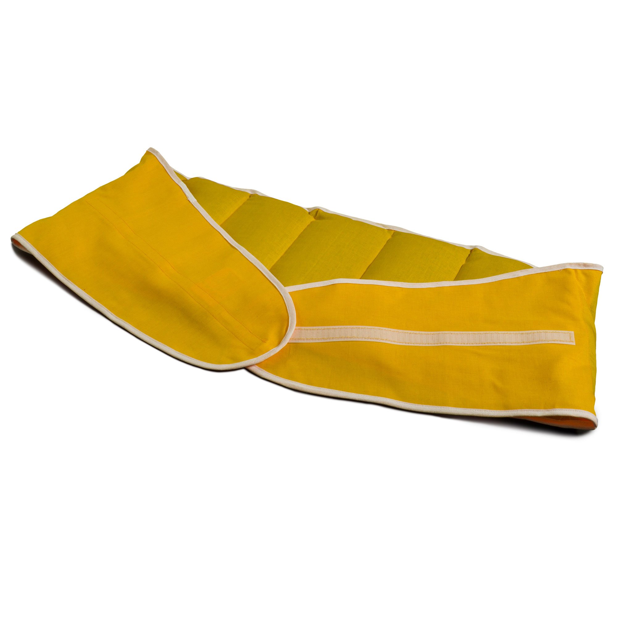 Traubenkernkissen zum Umbinden - Gürtel mit Klettverschluss ca. 135cm - 7-Kammer Wärmekissen XXL Körnerkissen - mango