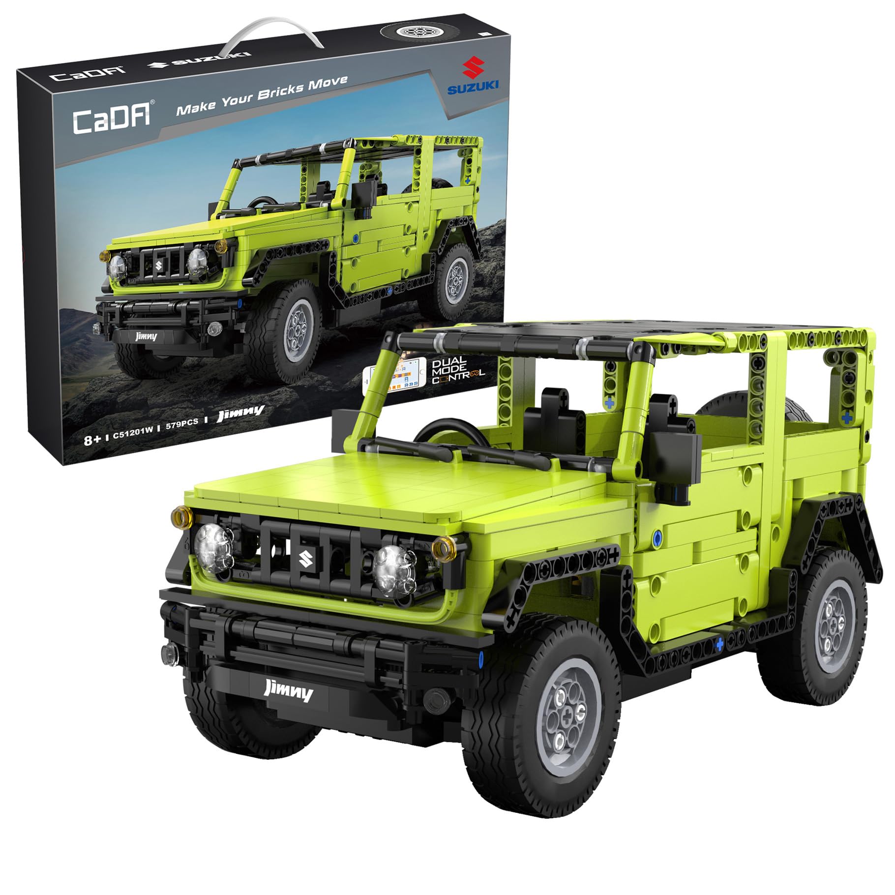 CaDA Suzuki Jimny 1:12 Off-Road Car - 579 Pieces - Self-Build Brick Building Block Model C51201W