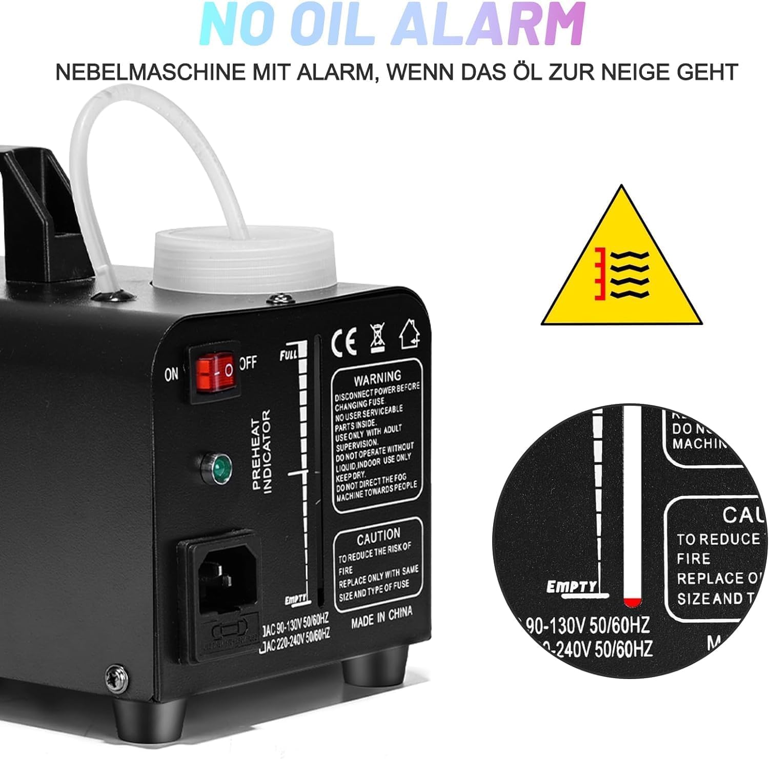 TAKRINK Nebelmaschine Rauchmaschine 900W Nebelmaschine 16 Farben RGB Lichteffekt Mini Nebelmaschine mit Fernbedienung für DJ Disco Party, Hochzeit, Halloween, Weihnachten