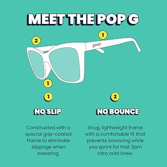 goodr Glam G Polarized Sunglasses Women Medium Fit, Cat-Eye Frames, UV400, Gradient/Mirrored Lenses, No Slip, Multi Styles