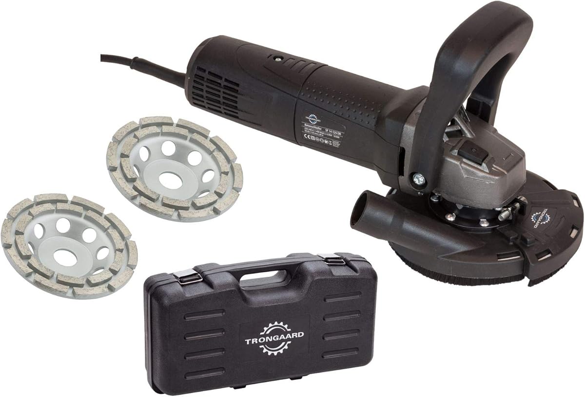 TRONGAARD Betonschleifer/Winkelschleifer Set 1700 Watt / 125mm inkl. Drehzahlregelung