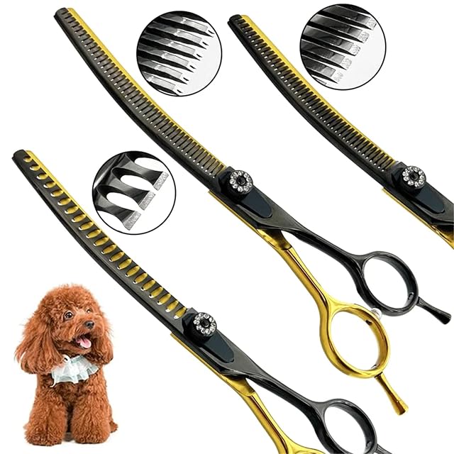 Floraslee Tijeras de entresacar profesionales de 7,5 pulgadas para perros, gatos, mascotas