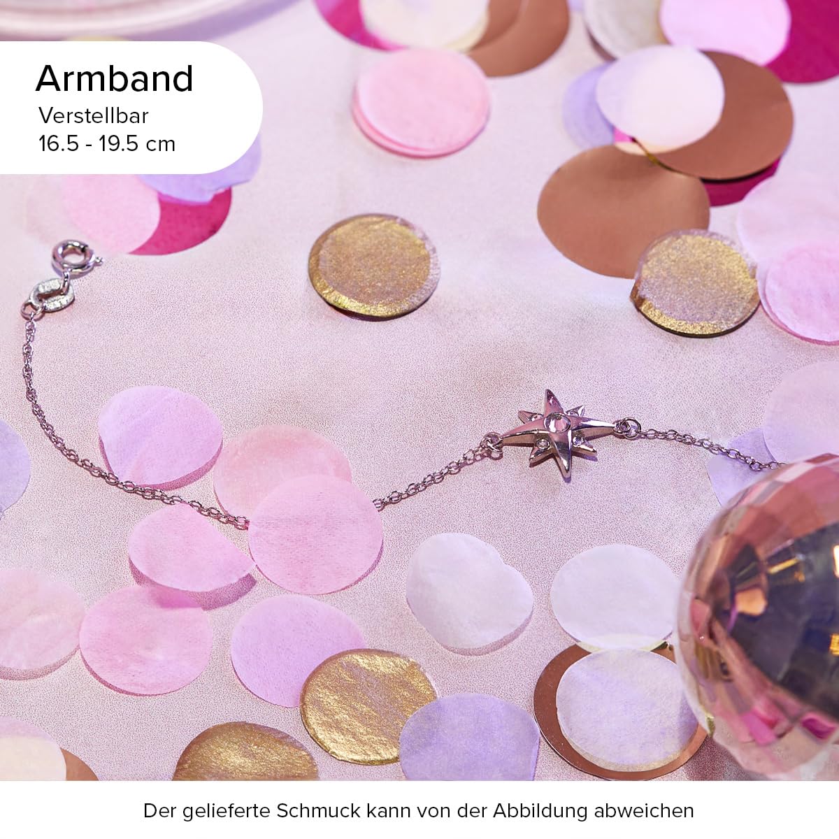 JuwelKerze Dancing Queen Armband Silber - große Schmuckkerze 80 Std - Duftkerze mit fruchtigem Duft - Kerze mit Schmuck Überraschung - Geschenke für Frauen