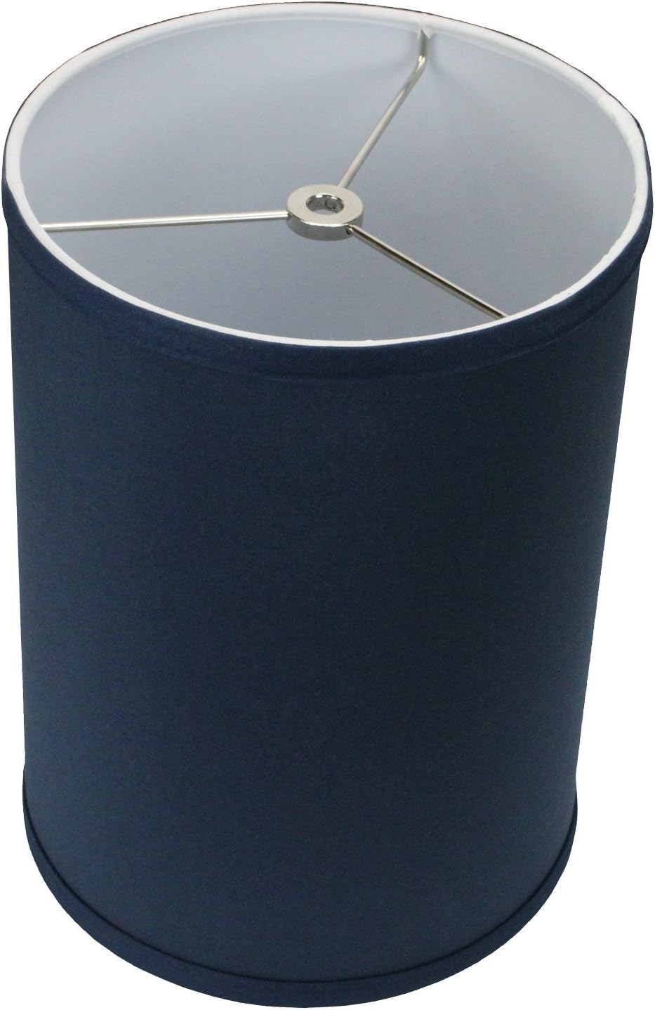 FenchelShades.com 8" Top Diameter x 8" Bottom Diameter 11" Height Cylinder Drum Lampshade USA Made (Linen Navy Blue)