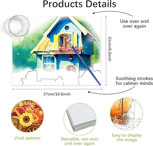 Miniatura 3 de 24 piezas de productos de demencia para ancianos reutilizables para pintura al agua, juguetes para la vida en el campo, actividades de demencia para