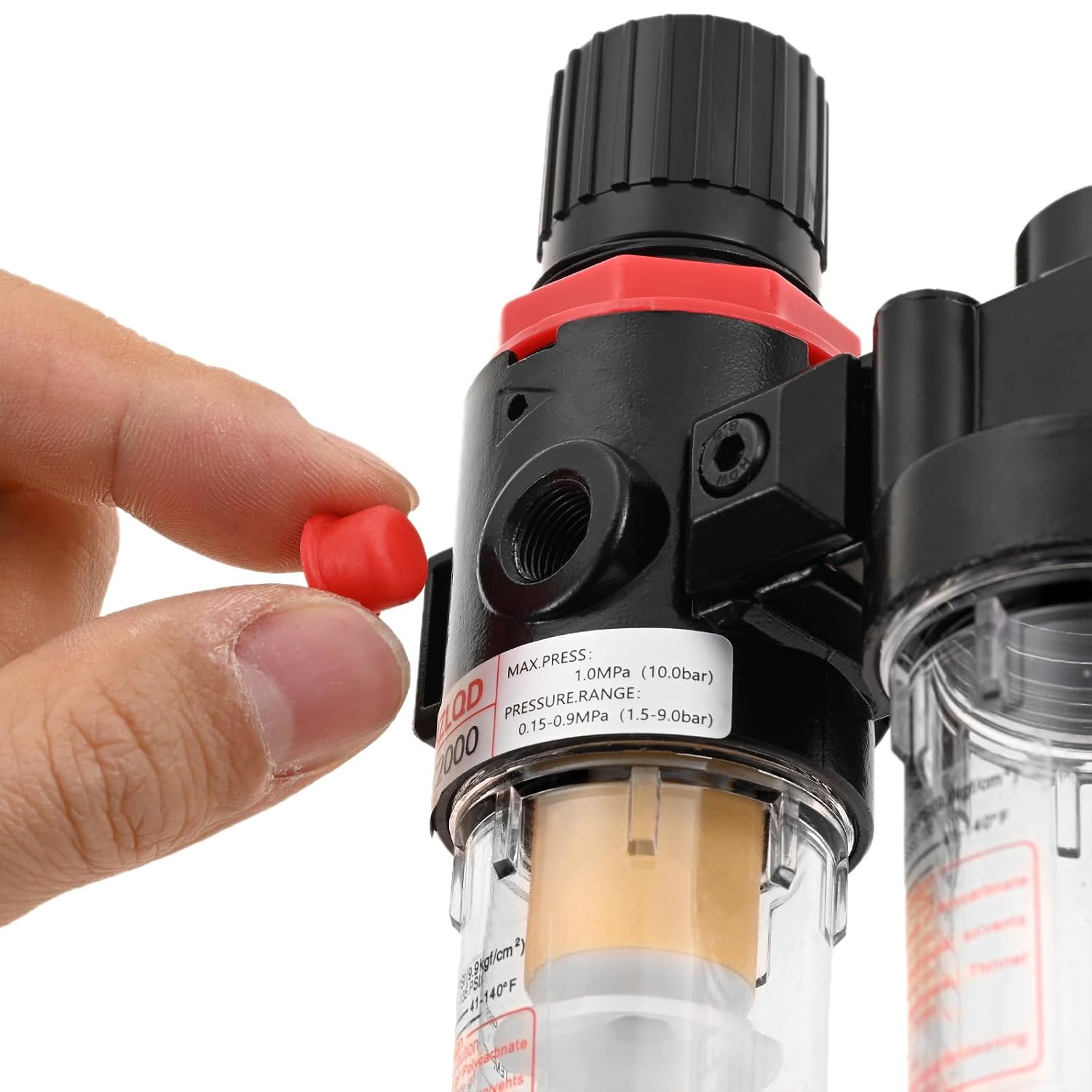 1Set 1/4 Inch Compressed Air Pressure Regulator Water Trap for air Compressor Air with Pressure Gauge Oil Separator Water Trap,Practical
