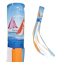 Madrona Brands Sailboat Windsock for Outside 60 Inch| Durable Outdoor Decorative Hanging Wind Sock Flag| Yard, Deck, Boat, Dock