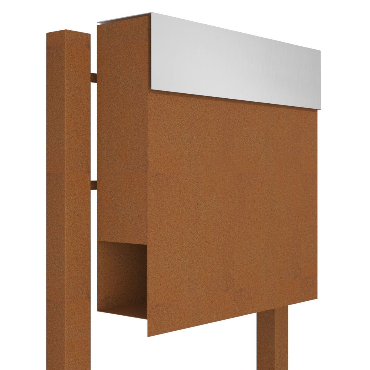 Supporto Buca Lettere Casella Postale con Scomparto per Giornali, Design Cassetta Manhattan Stand RuggineAcciaio Inossidabile – bravios