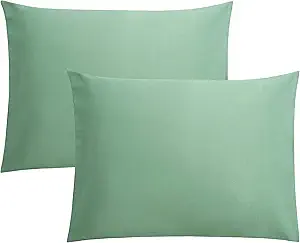 FLXXIE Microfiber Pillow Cases Standard Size, Soft Pillowcases with Envelope Closure, Wrinkle, Stain Resistant Pillow Covers, 20x26, Sea Green