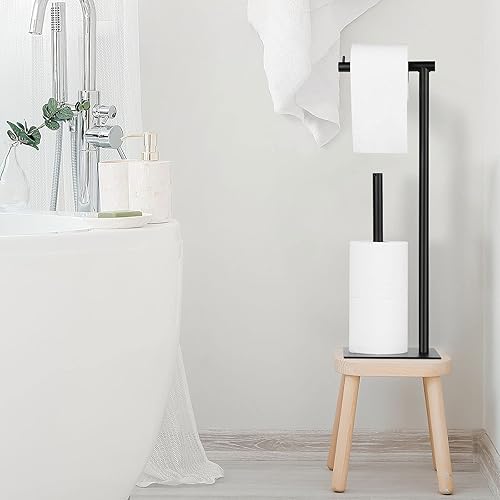 Miniatura 5 de Soporte de papel higiénico negro, para baño, rollo de papel higiénico, soporte de rollo de papel higiénico, dispensador de papel higiénico