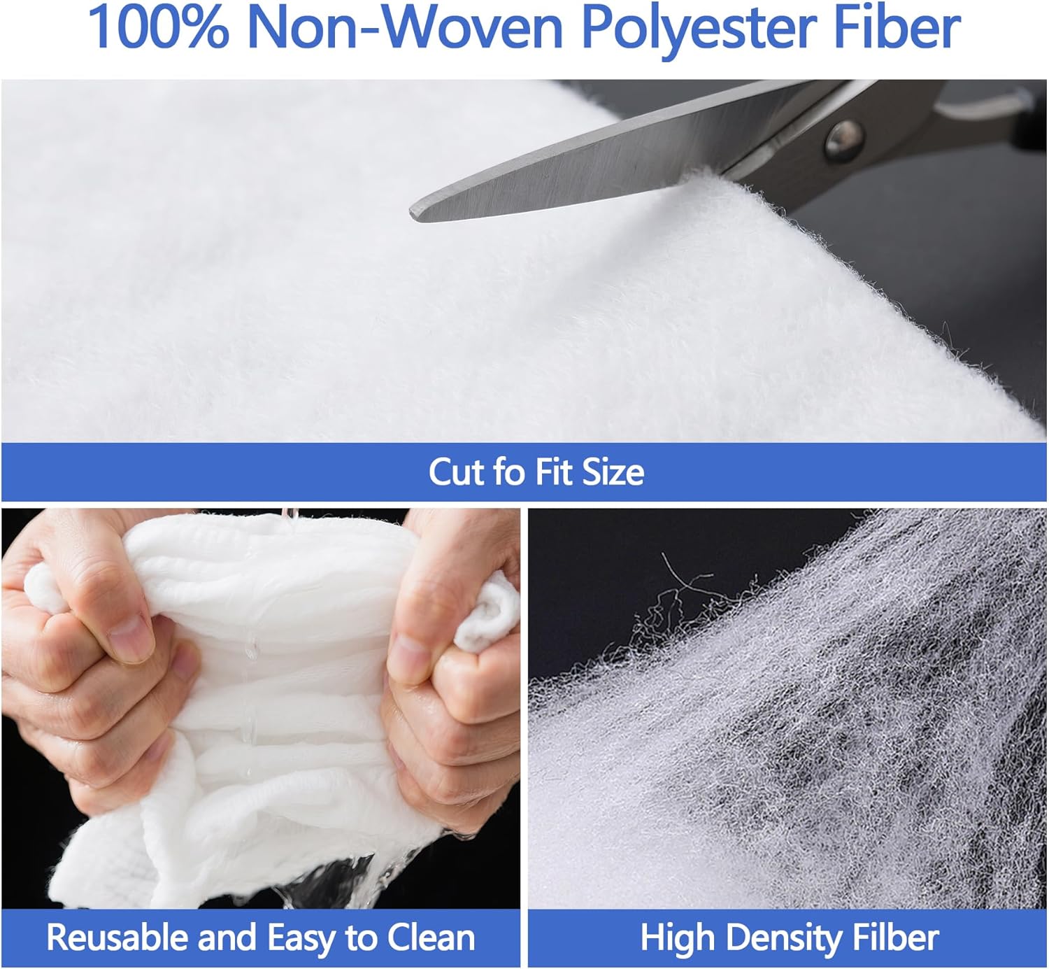 Aquarium Filter Media Floss, 12” x 144" Cut to Fit Fish Tank Filters for Crystal Clear Water Material Pond Pad for Freshwater, Saltwater, Turtle Tanks, Reef & Koi Ponds