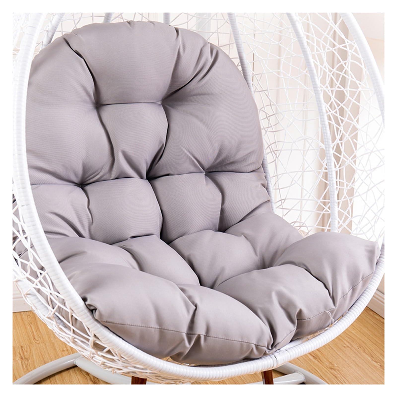 Meiiron Egg Chair Cushion, PP Cotton Filling Swing Hanging Chair Cushion with Zipper Seat Cushions for Garden Outdoor Indoor Patio(Gray)